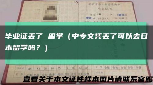 毕业证丢了 留学（中专文凭丢了可以去日本留学吗？）缩略图