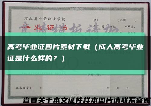 高考毕业证图片素材下载（成人高考毕业证是什么样的？）缩略图