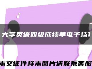 大学英语四级成绩单电子档1缩略图