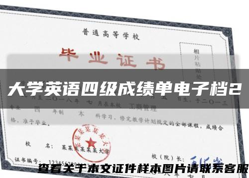 大学英语四级成绩单电子档2缩略图