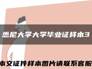 悉尼大学大学毕业证样本3缩略图