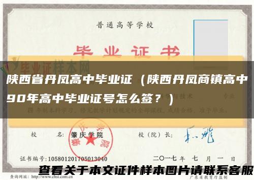 陕西省丹凤高中毕业证（陕西丹凤商镇高中90年高中毕业证号怎么签？）缩略图