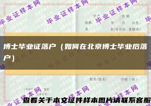 博士毕业证落户（如何在北京博士毕业后落户）缩略图