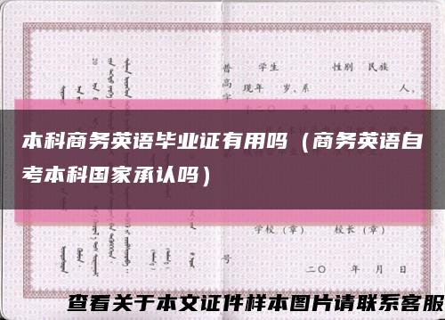 本科商务英语毕业证有用吗（商务英语自考本科国家承认吗）缩略图