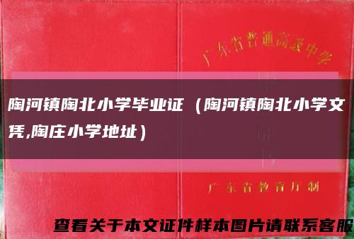 陶河镇陶北小学毕业证（陶河镇陶北小学文凭,陶庄小学地址）缩略图