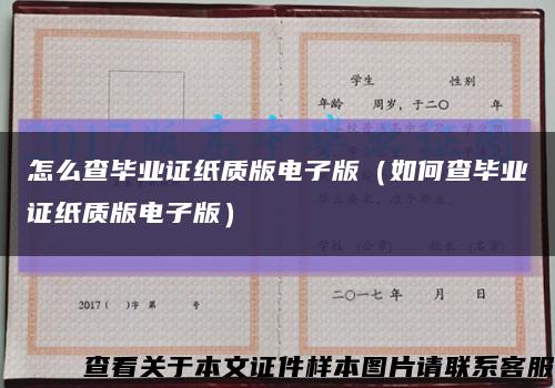 怎么查毕业证纸质版电子版（如何查毕业证纸质版电子版）缩略图