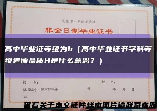 高中毕业证等级为h（高中毕业证书学科等级道德品质H是什么意思？）缩略图