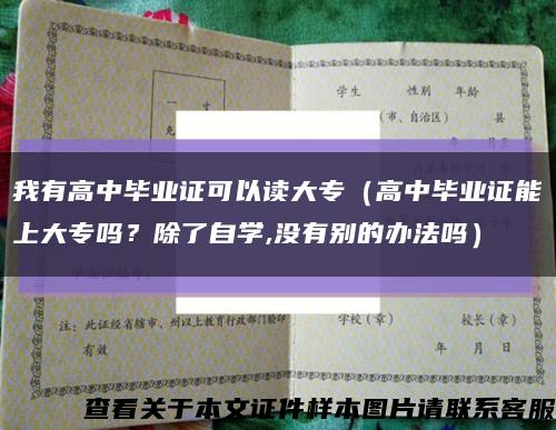 我有高中毕业证可以读大专（高中毕业证能上大专吗？除了自学,没有别的办法吗）缩略图