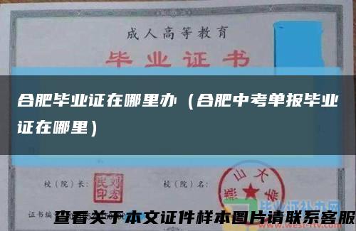 合肥毕业证在哪里办（合肥中考单报毕业证在哪里）缩略图