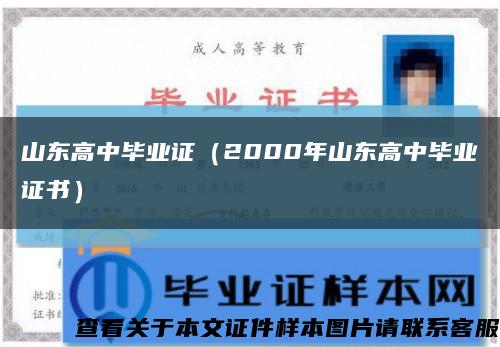 山东高中毕业证（2000年山东高中毕业证书）缩略图
