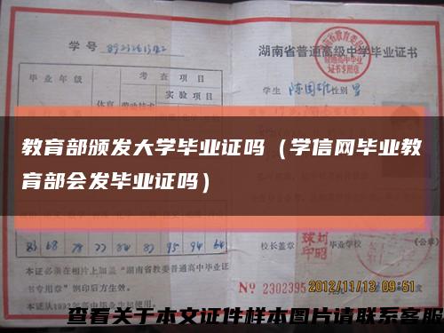 教育部颁发大学毕业证吗（学信网毕业教育部会发毕业证吗）缩略图