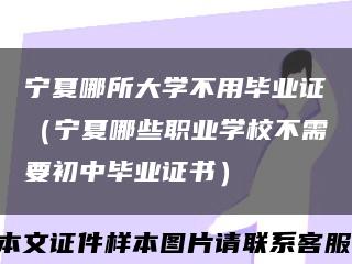 宁夏哪所大学不用毕业证（宁夏哪些职业学校不需要初中毕业证书）缩略图