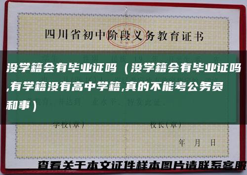 没学籍会有毕业证吗（没学籍会有毕业证吗,有学籍没有高中学籍,真的不能考公务员和事）缩略图