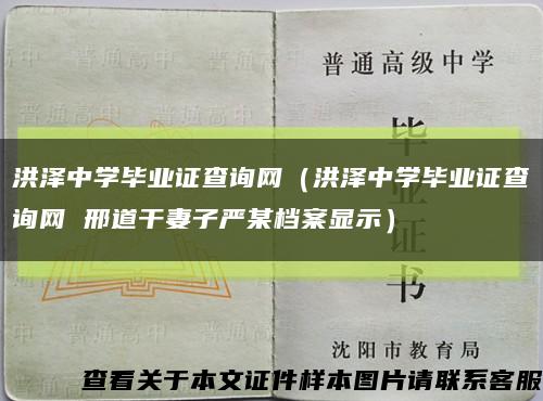 洪泽中学毕业证查询网（洪泽中学毕业证查询网 邢道干妻子严某档案显示）缩略图