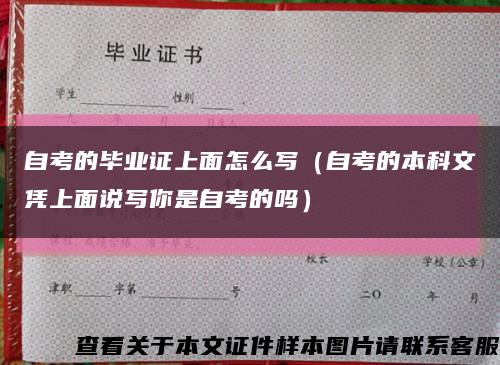 自考的毕业证上面怎么写（自考的本科文凭上面说写你是自考的吗）缩略图