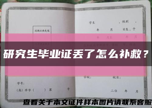 研究生毕业证丢了怎么补救？缩略图