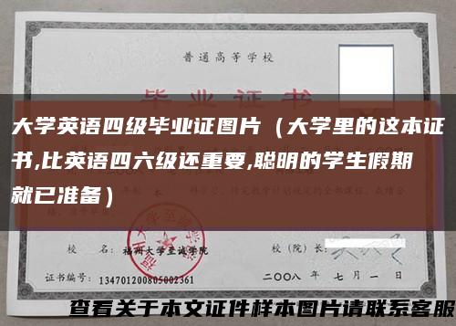 大学英语四级毕业证图片（大学里的这本证书,比英语四六级还重要,聪明的学生假期就已准备）缩略图