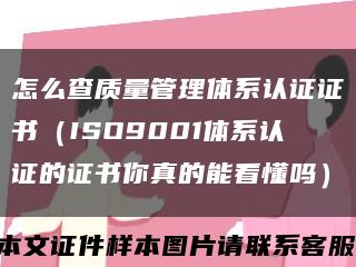 怎么查质量管理体系认证证书（ISO9001体系认证的证书你真的能看懂吗）缩略图