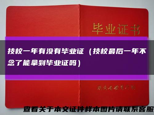 技校一年有没有毕业证（技校最后一年不念了能拿到毕业证吗）缩略图