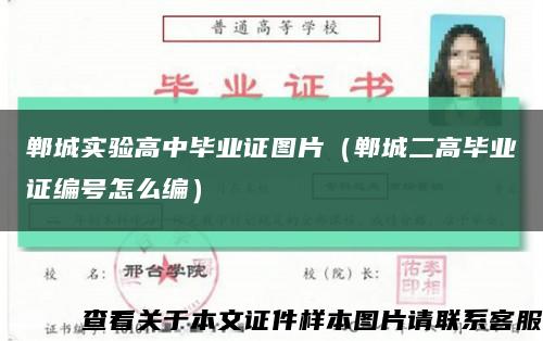 郸城实验高中毕业证图片（郸城二高毕业证编号怎么编）缩略图