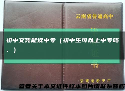 初中文凭能读中专（初中生可以上中专吗、）缩略图