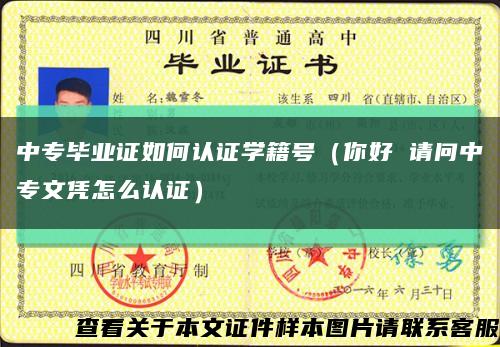 中专毕业证如何认证学籍号（你好 请问中专文凭怎么认证）缩略图