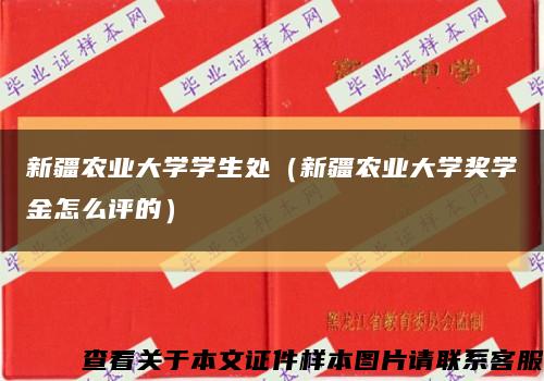 新疆农业大学学生处（新疆农业大学奖学金怎么评的）缩略图