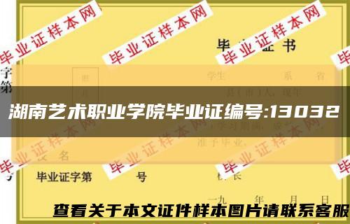 湖南艺术职业学院毕业证编号:13032缩略图