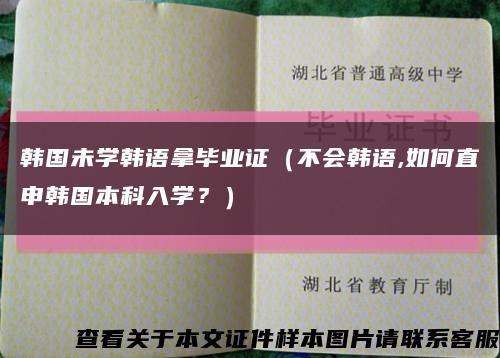 韩国未学韩语拿毕业证（不会韩语,如何直申韩国本科入学？）缩略图