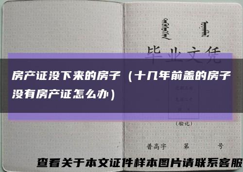 房产证没下来的房子（十几年前盖的房子没有房产证怎么办）缩略图