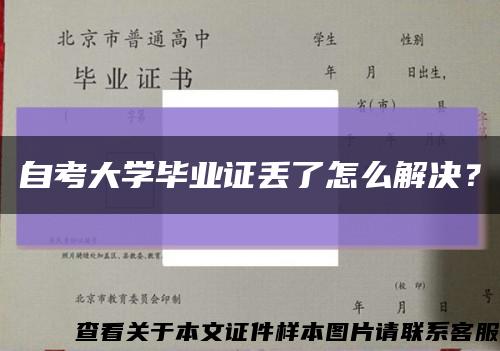 自考大学毕业证丢了怎么解决？缩略图