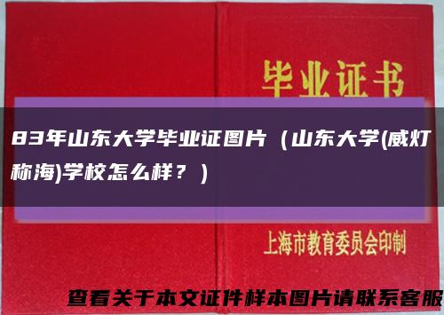 83年山东大学毕业证图片（山东大学(威灯称海)学校怎么样？）缩略图