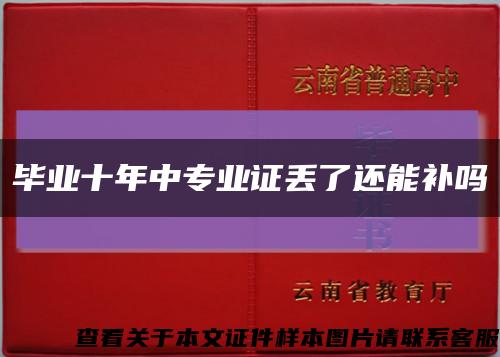 毕业十年中专业证丢了还能补吗缩略图