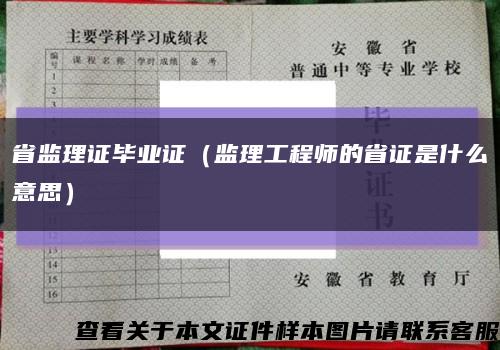 省监理证毕业证（监理工程师的省证是什么意思）缩略图