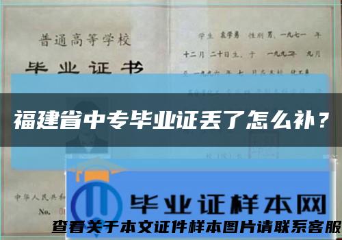 福建省中专毕业证丢了怎么补？缩略图