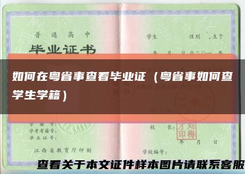 如何在粤省事查看毕业证（粤省事如何查学生学籍）缩略图