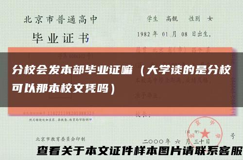 分校会发本部毕业证嘛（大学读的是分校可以那本校文凭吗）缩略图