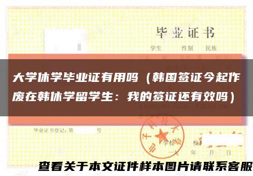 大学休学毕业证有用吗（韩国签证今起作废在韩休学留学生：我的签证还有效吗）缩略图