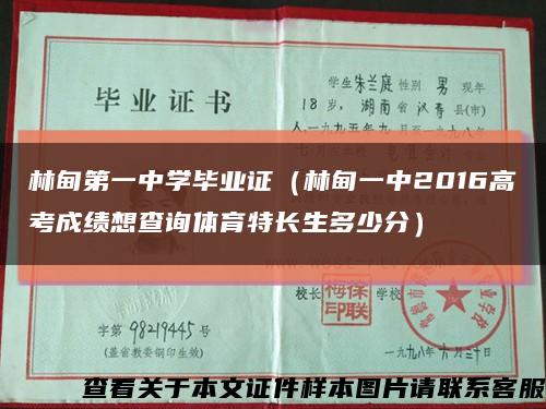 林甸第一中学毕业证（林甸一中2016高考成绩想查询体育特长生多少分）缩略图