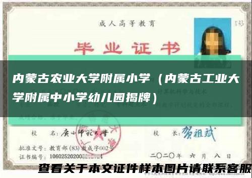 内蒙古农业大学附属小学（内蒙古工业大学附属中小学幼儿园揭牌）缩略图