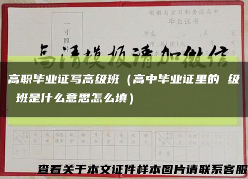 高职毕业证写高级班（高中毕业证里的 级 班是什么意思怎么填）缩略图