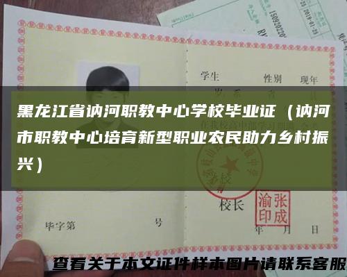 黑龙江省讷河职教中心学校毕业证（讷河市职教中心培育新型职业农民助力乡村振兴）缩略图