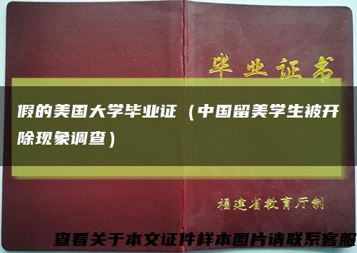 假的美国大学毕业证（中国留美学生被开除现象调查）缩略图