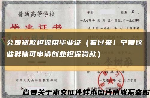 公司贷款担保用毕业证（看过来！宁德这些群体可申请创业担保贷款）缩略图