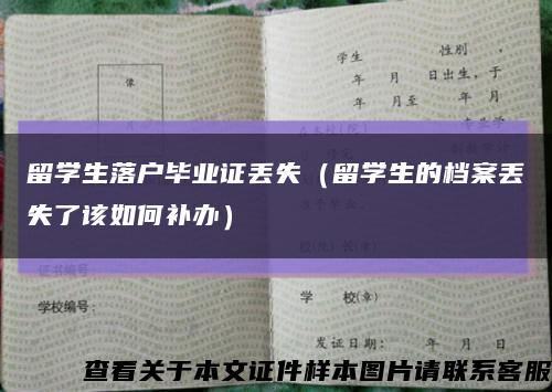 留学生落户毕业证丢失（留学生的档案丢失了该如何补办）缩略图