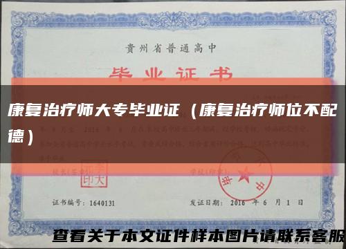 康复治疗师大专毕业证（康复治疗师位不配德）缩略图