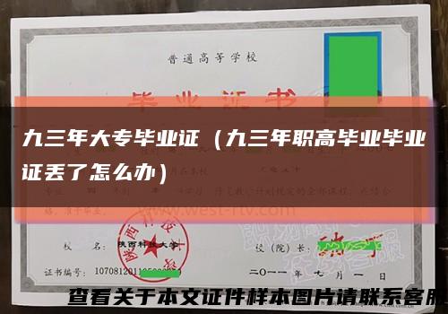九三年大专毕业证（九三年职高毕业毕业证丢了怎么办）缩略图