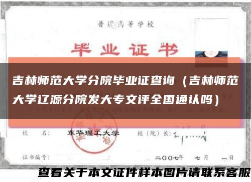 吉林师范大学分院毕业证查询（吉林师范大学辽源分院发大专文评全国通认吗）缩略图