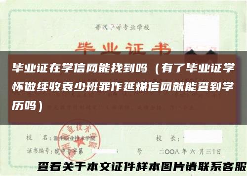 毕业证在学信网能找到吗（有了毕业证学怀做续收袁少班罪作延煤信网就能查到学历吗）缩略图