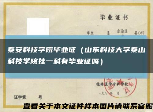 泰安科技学院毕业证（山东科技大学泰山科技学院挂一科有毕业证吗）缩略图